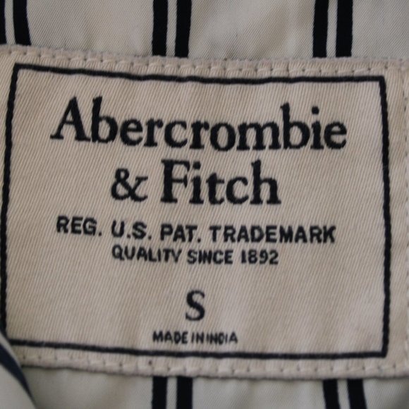 White Striped Button Down Shirt / Blouse With Bow, Abercrombie & Fitch - Picture 6 of 9